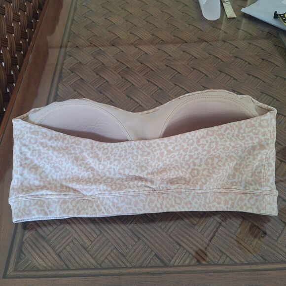 Maidenform Bandeau Bra Style 40974 size 38 Strapless Tube Bra Beige Animal Print - Picture 11 of 12